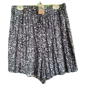 West Loop Blue & Black Floral Palazzo Shorts, Size Small/ Medium NEW